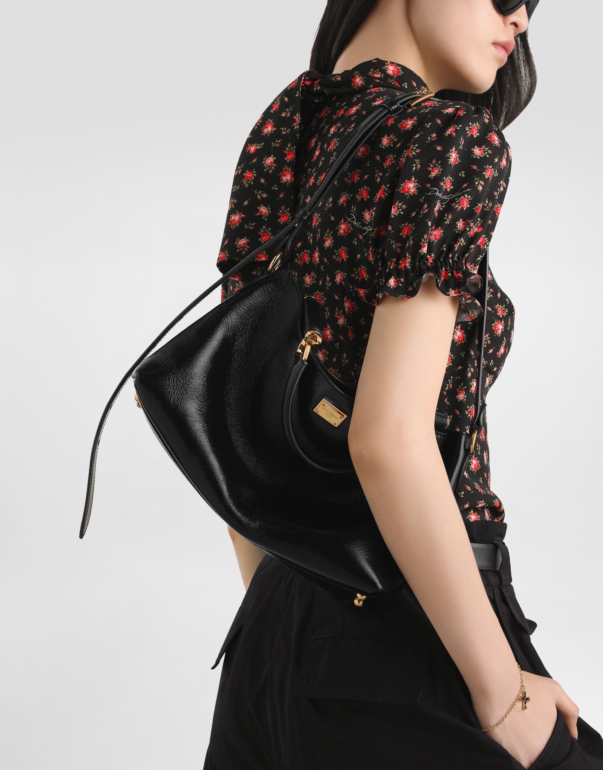 Vittoria calfskin handbag in Black for Women | Dolce&Gabbana®