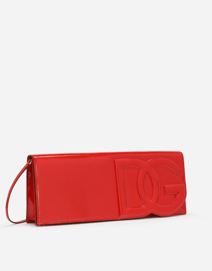 Dolce & Gabbana Patent leather DG Logo Baguette bag Red BB7288A1471