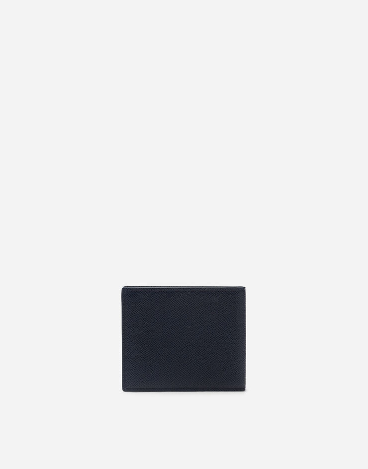 Dolce & Gabbana Dauphine calfskin bifold wallet with logo plaque Blu BP1321AZ602
