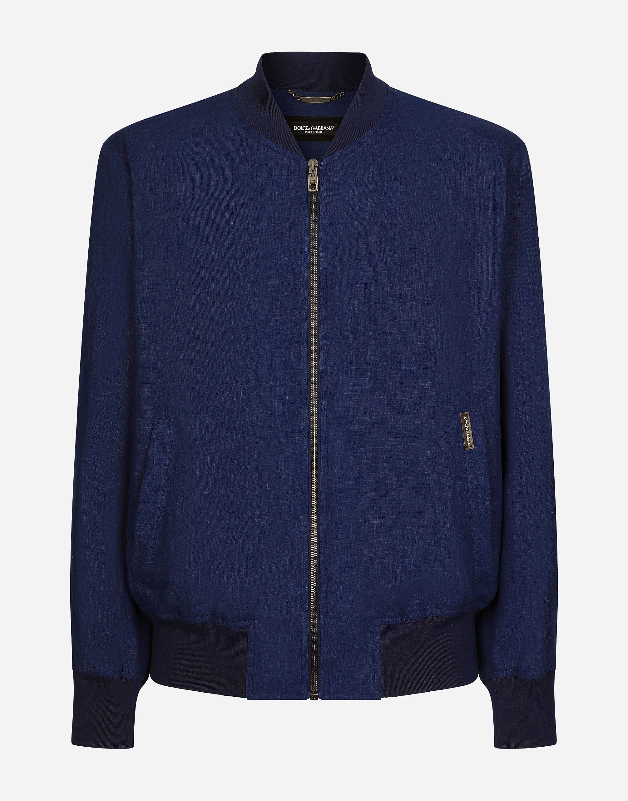 Unlined linen bomber jacket in Blue for Men Dolce Gabbana US
