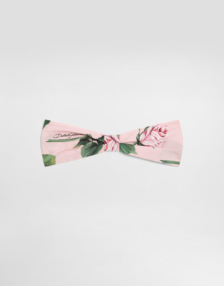 Dolce & Gabbana Fascia per capelli in popeline con stampa Rose Stampa LN5H50HS5S8