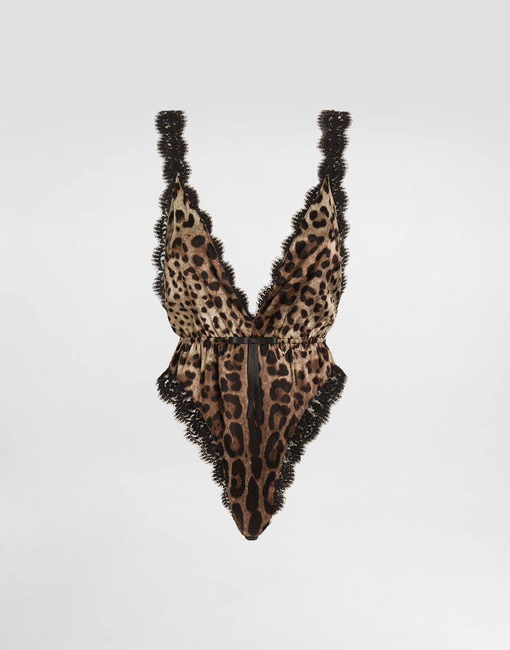 Dolce & Gabbana Leo-print satin bodysuit Dolce & Gabbana Leo-print satin bodysuit Print O9C61TON0A0