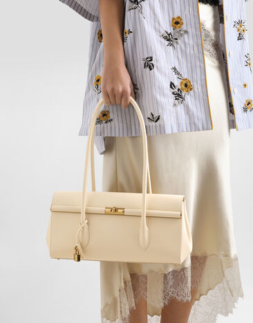 Dolce & Gabbana Bolso de mano Marlene en piel de becerro graneada White BB7927A3G19
