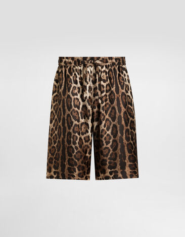 Dolce & Gabbana Leopard-print silk shorts Print GV37ATIS1B7