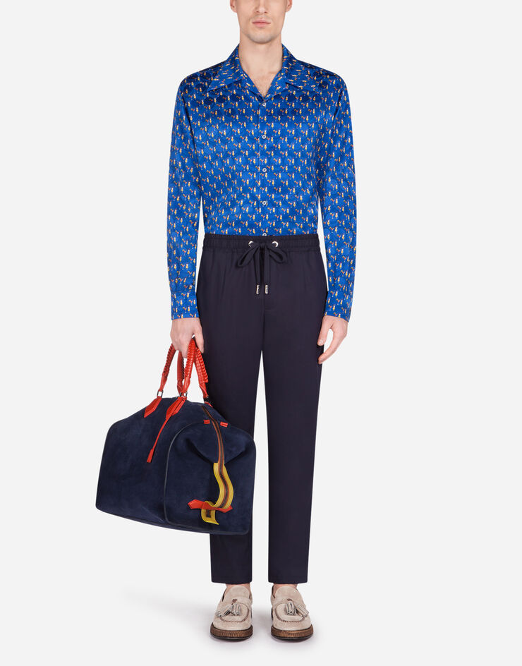 Dolce & Gabbana Cocktail print silk shirt BLUE G5GX9THS19C