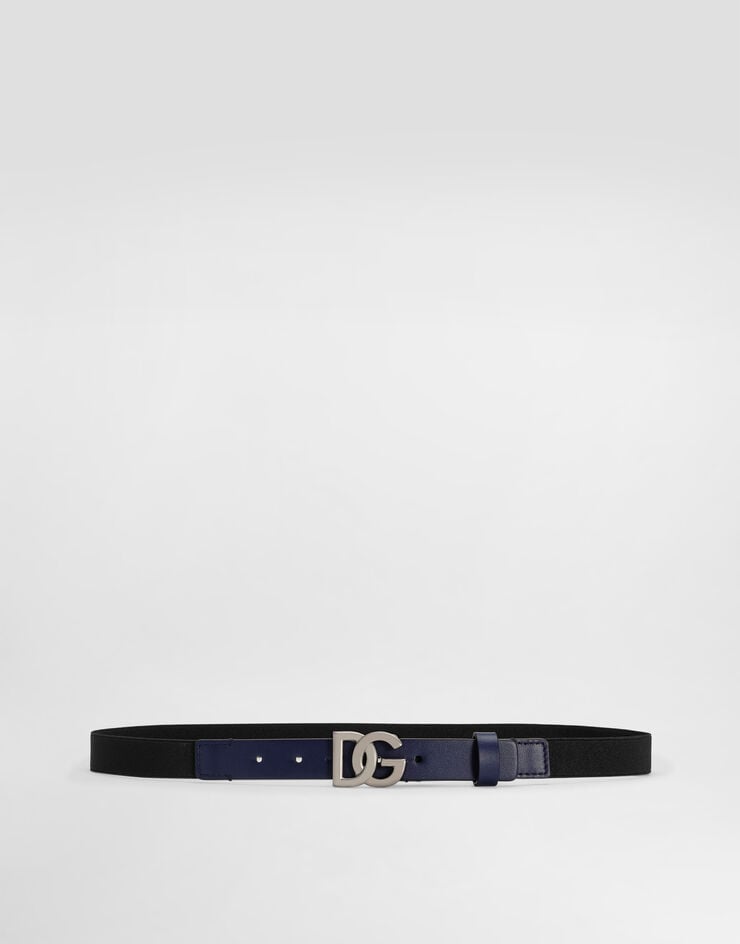 Dolce & Gabbana Stretch belt with DG logo Blue EC0076AQ616