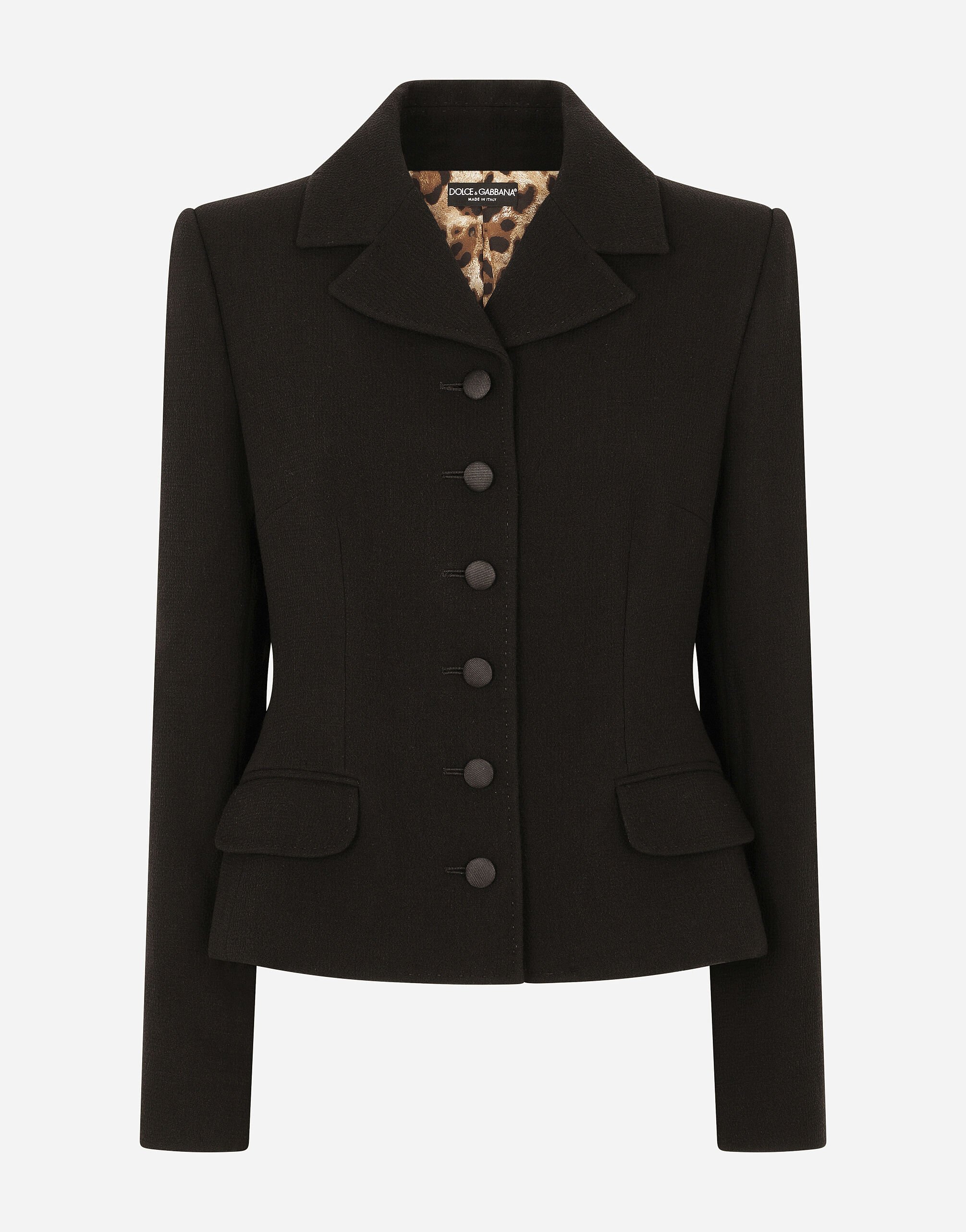 Dolce & Gabbana Single-breasted virgin wool jacket Black F63G8TG9798