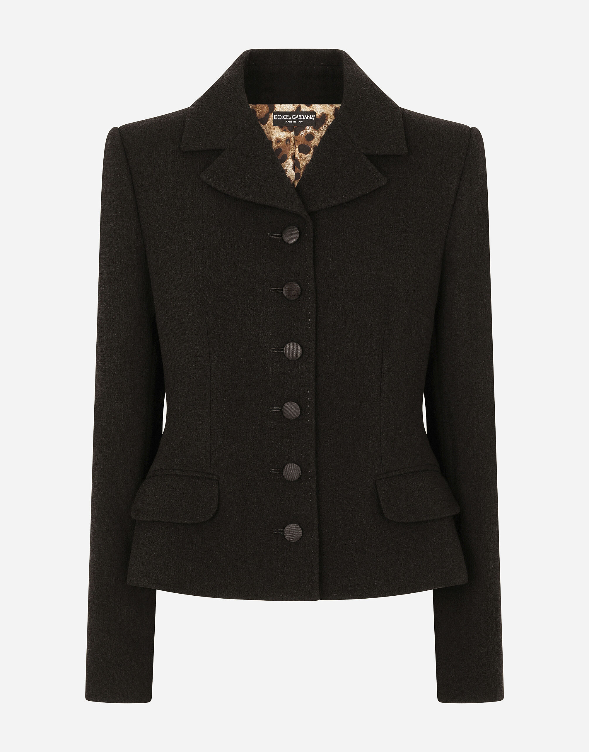 Single breasted virgin wool jacket in Black for Dolce Gabbana US