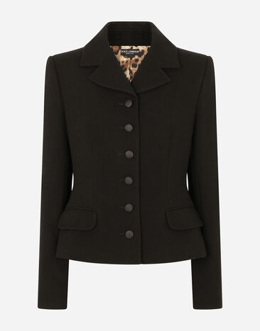 Dolce & Gabbana Single-breasted virgin wool jacket Black F26AJTFU23Q