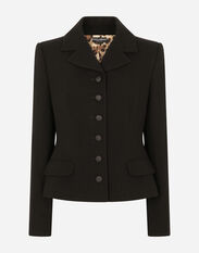 Dolce&Gabbana Single-breasted virgin wool jacket Brown F791CTFU6Z1