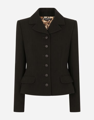 Dolce & Gabbana Single-breasted virgin wool jacket Black BB6002AI413