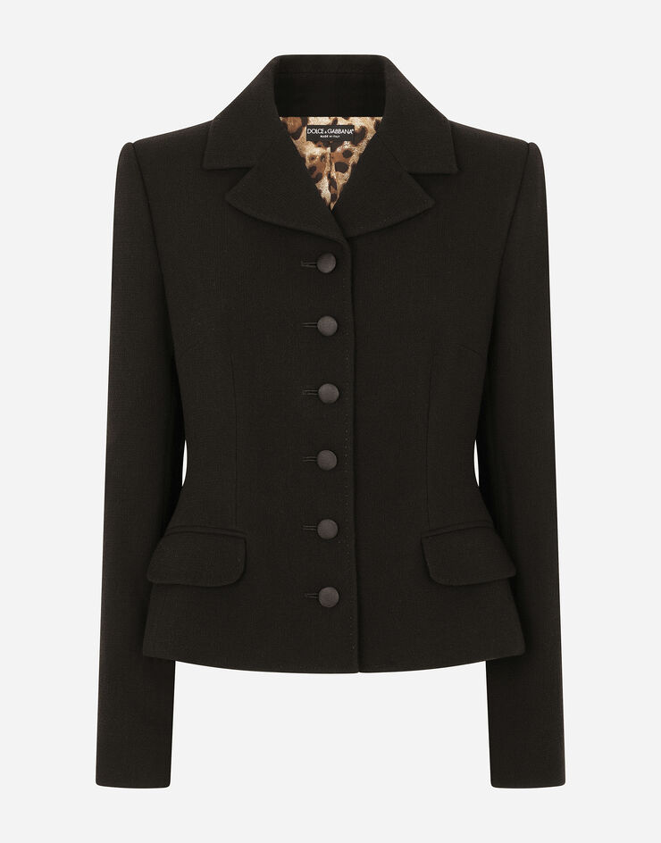 Dolce & Gabbana Single-breasted virgin wool jacket Black F26AJTFU23Q