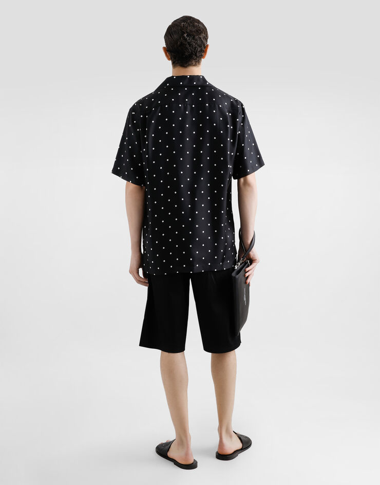 Dolce & Gabbana 徽标与波点印花真丝衬衫 版画 G5JH9TIS1XO