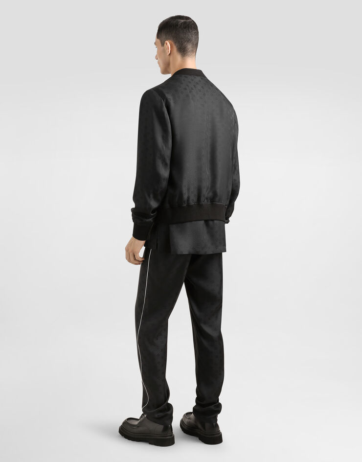 Dolce & Gabbana ロゴ シルク&ジャカード ボンバージャケット  ブラック G9PD5TFJ1JY