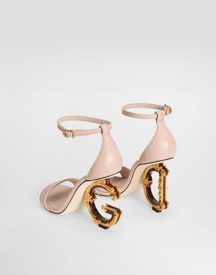 Dolce & Gabbana Nappa leather sandals with baroque DG heel Dolce & Gabbana Nappa leather sandals with baroque DG heel 페일 핑크 CR0739AV967