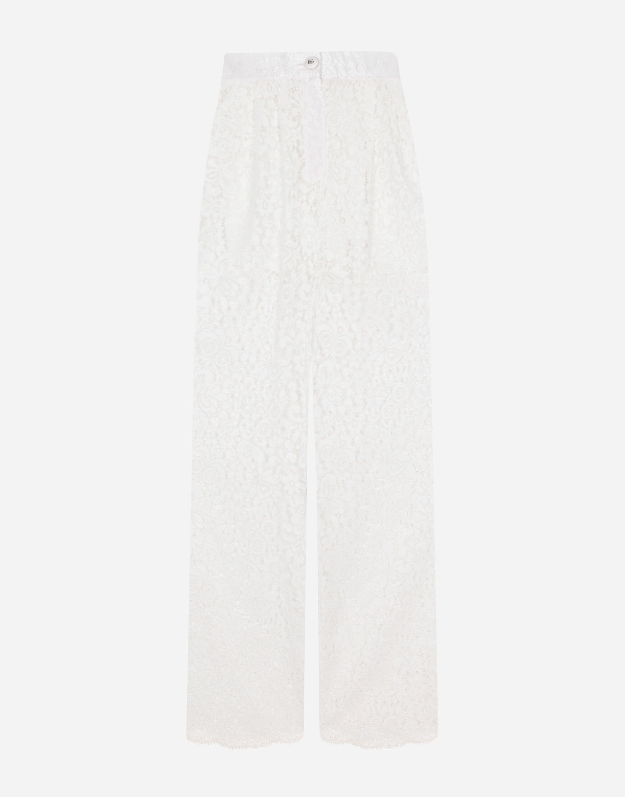 Dolce & Gabbana Расклешенные брюки из цветочного кордового кружева принт FTC3HTHS5Q0