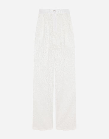 Dolce & Gabbana سروال من دانتيل كوردونيتو جرسي برسمة زهور يضعط F755RTHS5Q0