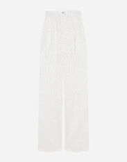 Dolce & Gabbana Flared floral cordonetto lace pants White F0D1QTFU600