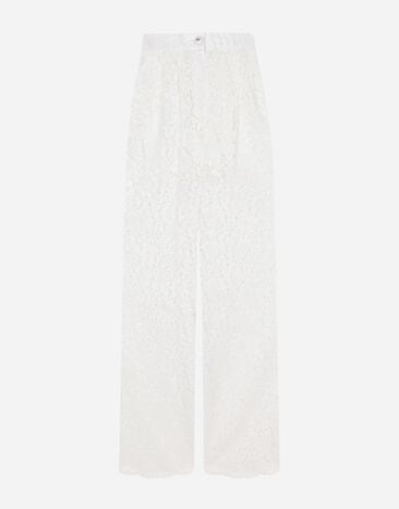 Dolce & Gabbana سروال من دانتيل كوردونيتو جرسي برسمة زهور يضعط FTC3HTHS5Q0