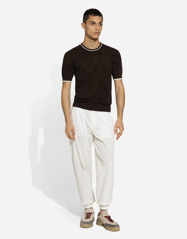 Dolce & Gabbana Cotton jogging pants Beige GP0D4TFU5PY