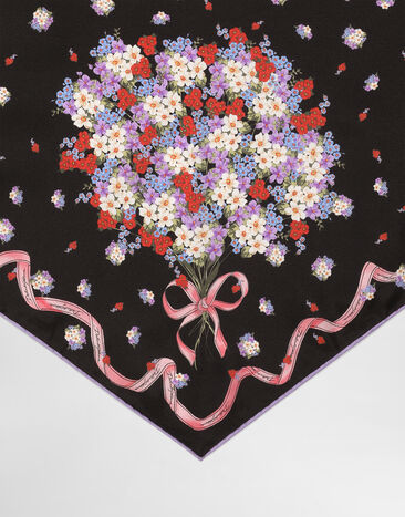 Dolce & Gabbana Small floral-print silk twill triangle scarf Multicolor FS329AGDDLI