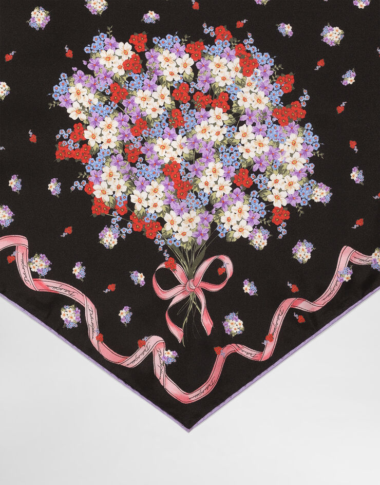 Dolce & Gabbana Small floral-print silk twill triangle scarf Multicolor FS329AGDDLI