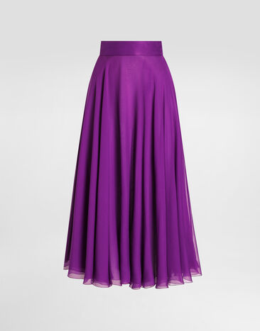 Dolce & Gabbana Chiffon midi skirt Purple F4C7UTFU1AT