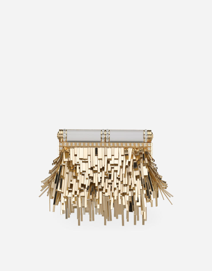 Dolce & Gabbana Mordore nappa bag with fringing Gold BB7097AY831