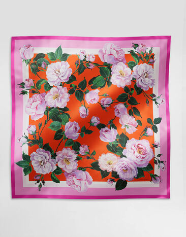 Dolce & Gabbana Tuch aus Seidentwill Rosenprint 90 x 90 Drucken FN090RGDCW5