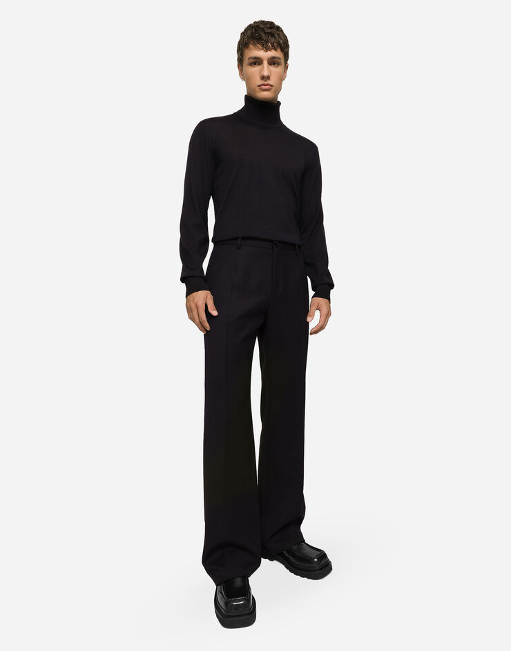 Dolce & Gabbana Extra-fine cashmere turtleneck sweater Blue GXB00TJBW1V