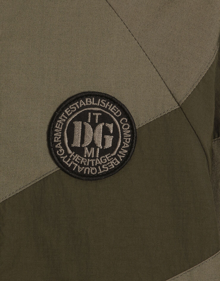 Dolce & Gabbana Poplin and nylon sweatshirt with logo tape Multicolor L4JWNDG7PTU