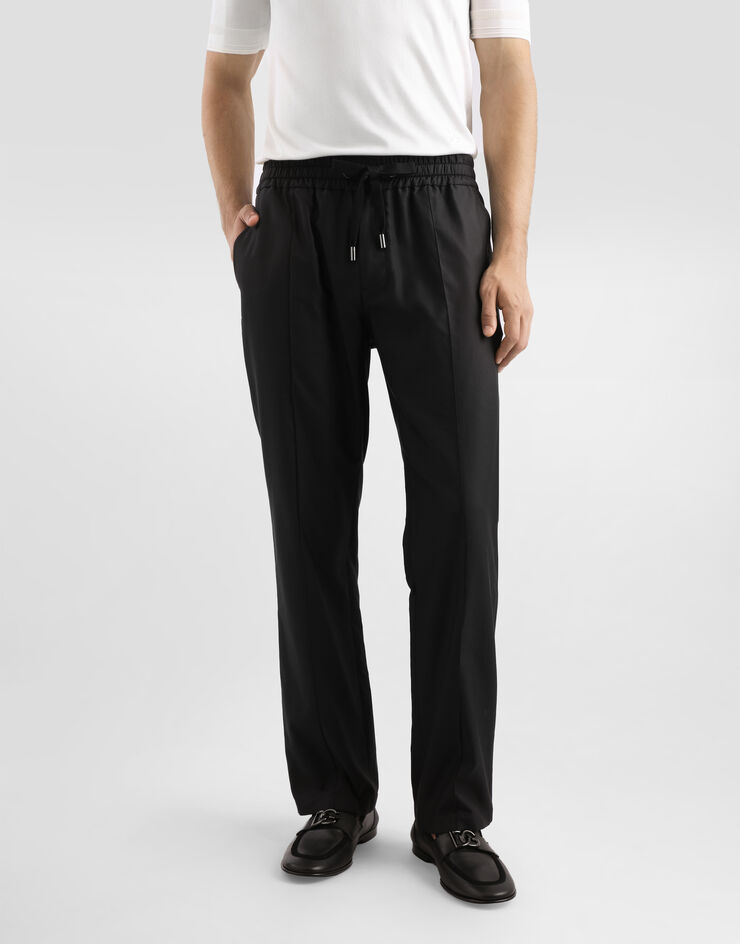 Dolce & Gabbana Silk and gabardine jogging trousers Black GP03FTFUTAX