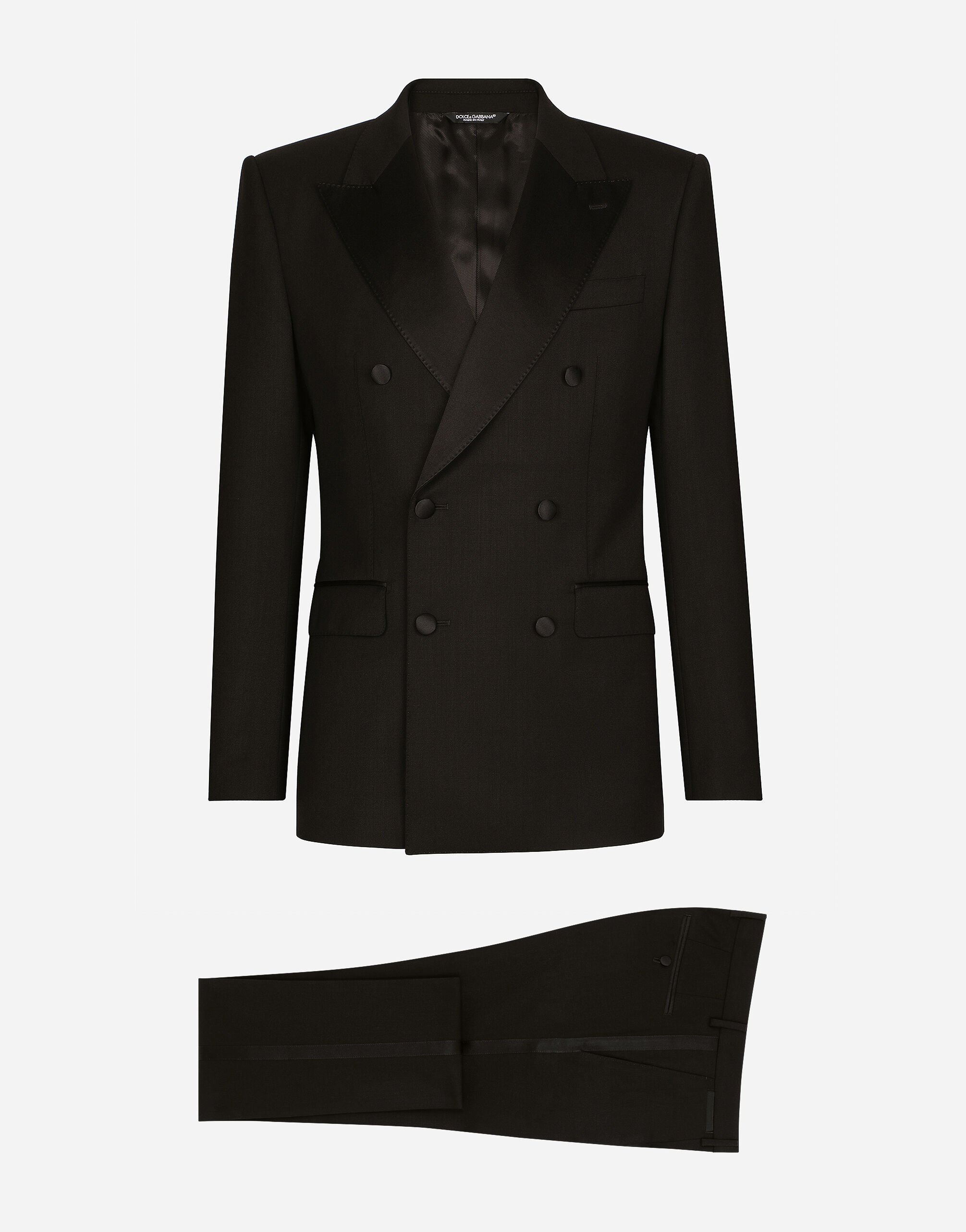 Dolce & Gabbana Esmoquin Sicilia de tres piezas en lana elástica Negro GK0RMTGG059