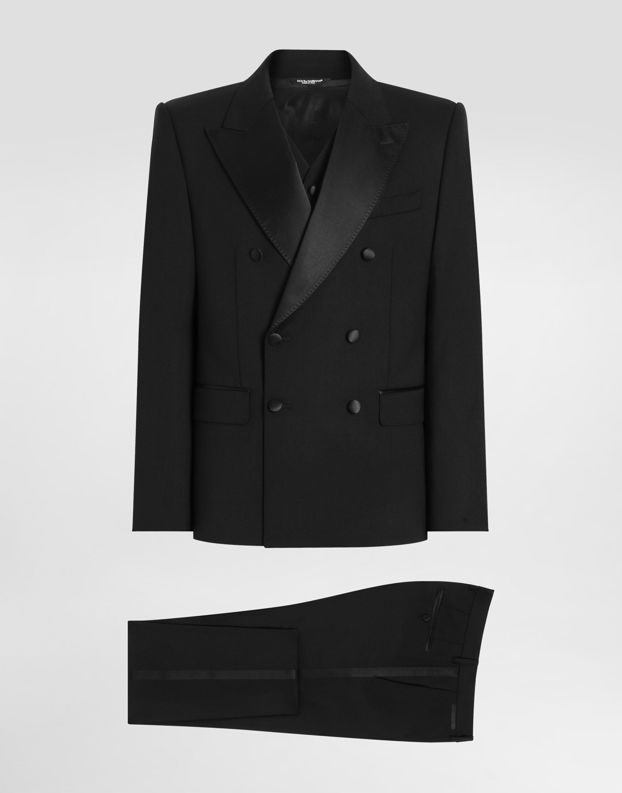 Dolce & Gabbana Three-piece Sicilia-fit suit in stretch wool Blue GKPQMTFUBF2