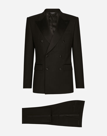 Dolce & Gabbana スリーピースタキシードスーツ シチリアフィット ストレッチウール ブラック GK0RMTGG059