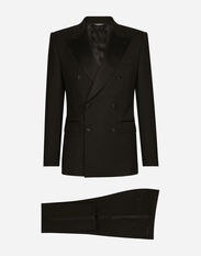 Dolce&Gabbana Three-piece Sicilia-fit suit in stretch wool Black F79BRTHLM9K