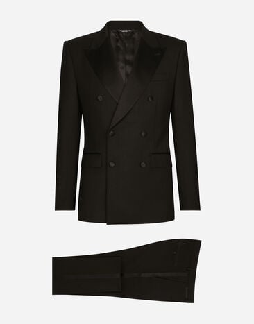 Dolce & Gabbana Abito tuxedo sicilia tre pezzi lana stretch Blu GKPQMTFUBF2