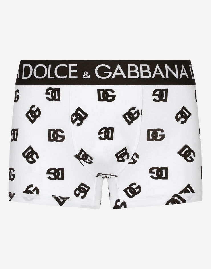Dolce & Gabbana Two-way stretch jersey boxer shorts with DG logo Multicolor M4D74JFSEH3