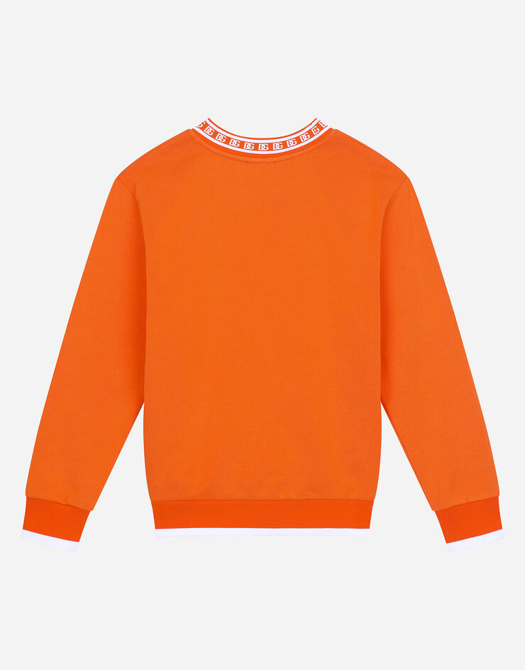 Dolce & Gabbana Felpa girocollo in jersey con logo DG Arancione L4JWDOG7IJ8