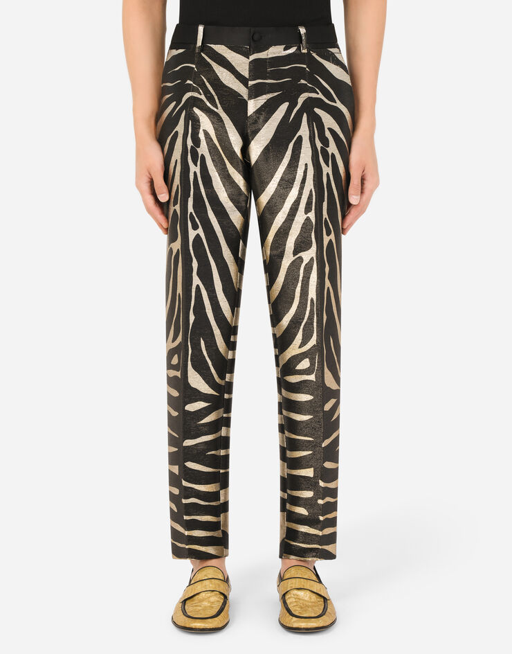 Dolce & Gabbana Zebra-print satin lamé pants Multicolor GY7BMTHSM69