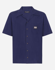 Dolce & Gabbana Cotton Hawaiian shirt with branded tag Print G5IF1THI1QA