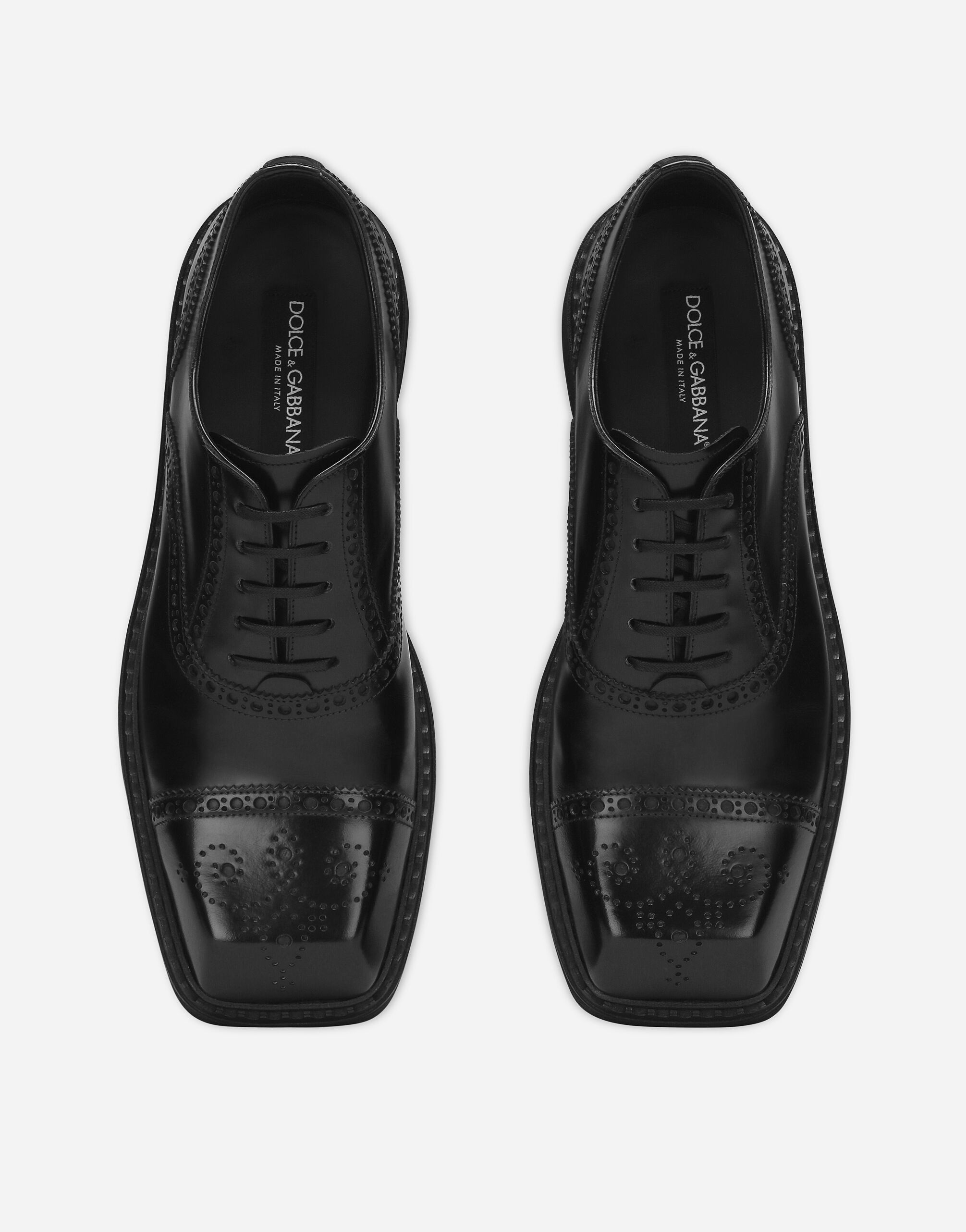 Brushed calfskin Derby shoes in Black for Dolce Gabbana US