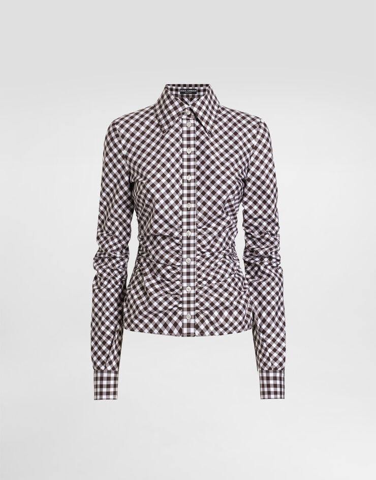 Dolce & Gabbana Cotton twill check shirt Multicolor F5T70TFQ5MY