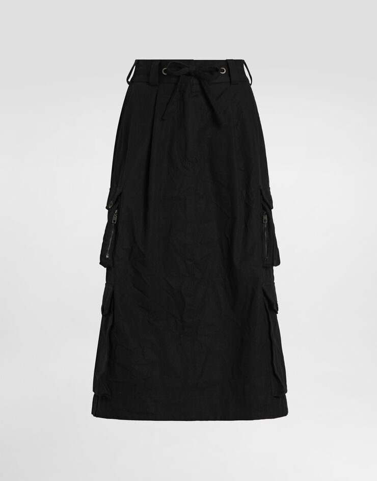 Dolce & Gabbana Cotton cargo skirt Black F4DAQTFU62W