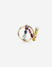 Dolce & Gabbana Rainbow alphabet N ring in yellow gold with multicolor fine gems Gold WRMR1GWMIXB
