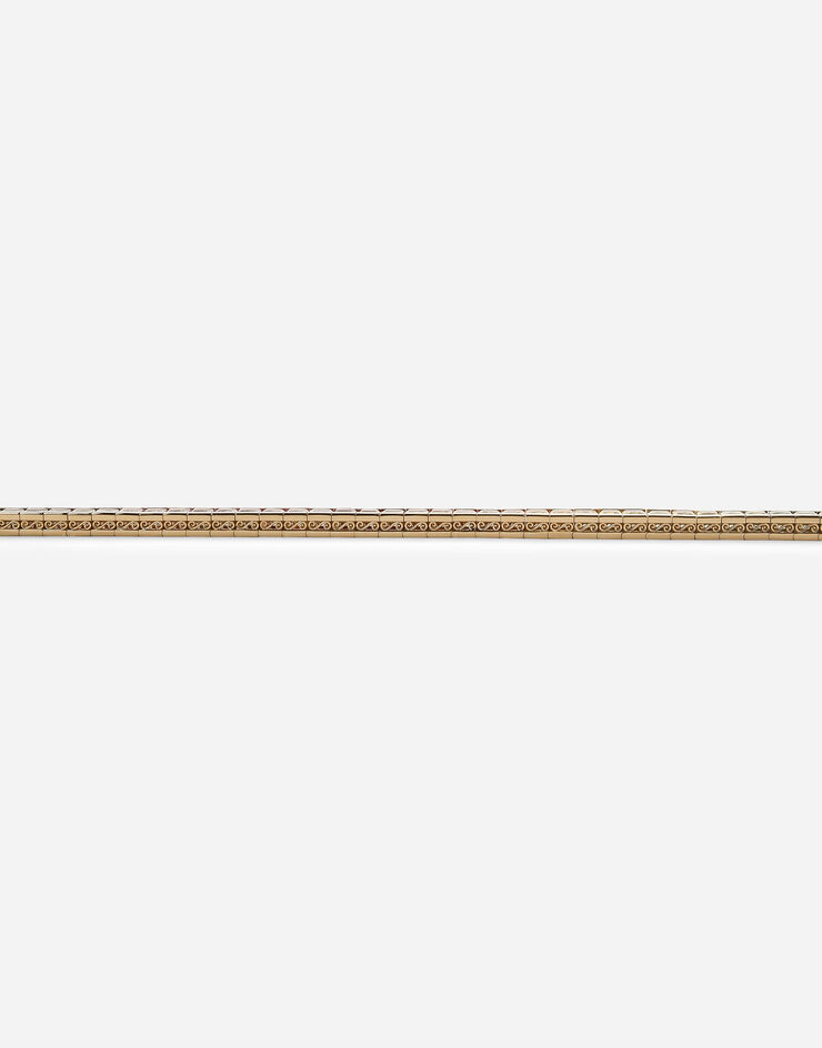 Dolce & Gabbana Pulsera de tenis en oro amarillo de 18 kt con zafiros multicolores Dorado WBQA5GWMIX1