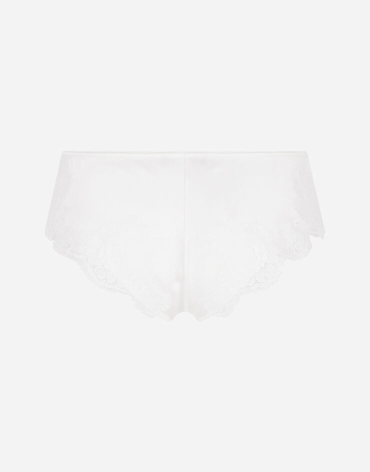 Dolce & Gabbana Satin briefs with lace detailing White O2A02TFUAD8