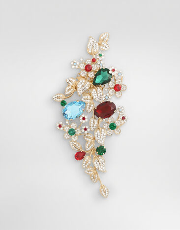 Dolce & Gabbana Grande broche florale avec strass Multicolor WPR7F5W1111