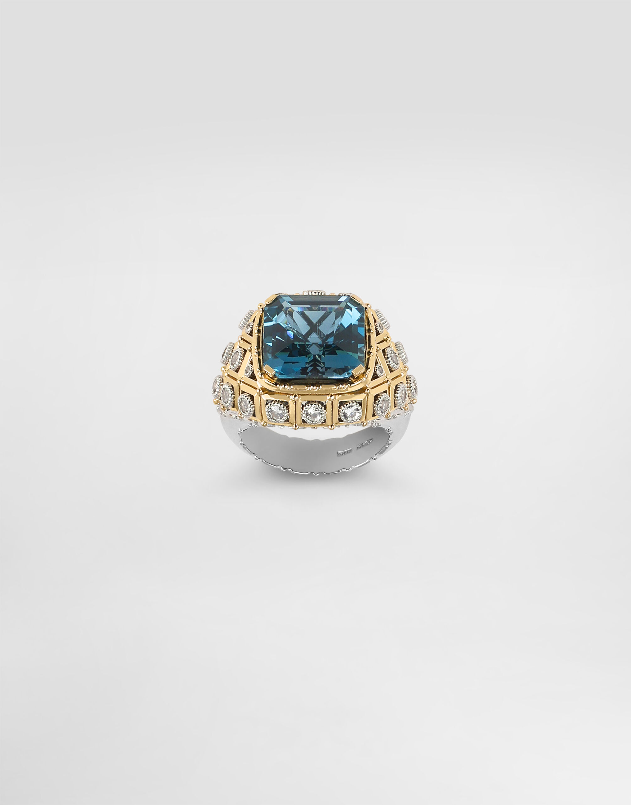 希少★ドルチェ＆ガッバーナ フラワー 蝶 ビー クリスタル ツーフィンガーリング Idyllia open ring, Mixed cuts, Flower, Green, Gold-tone plated