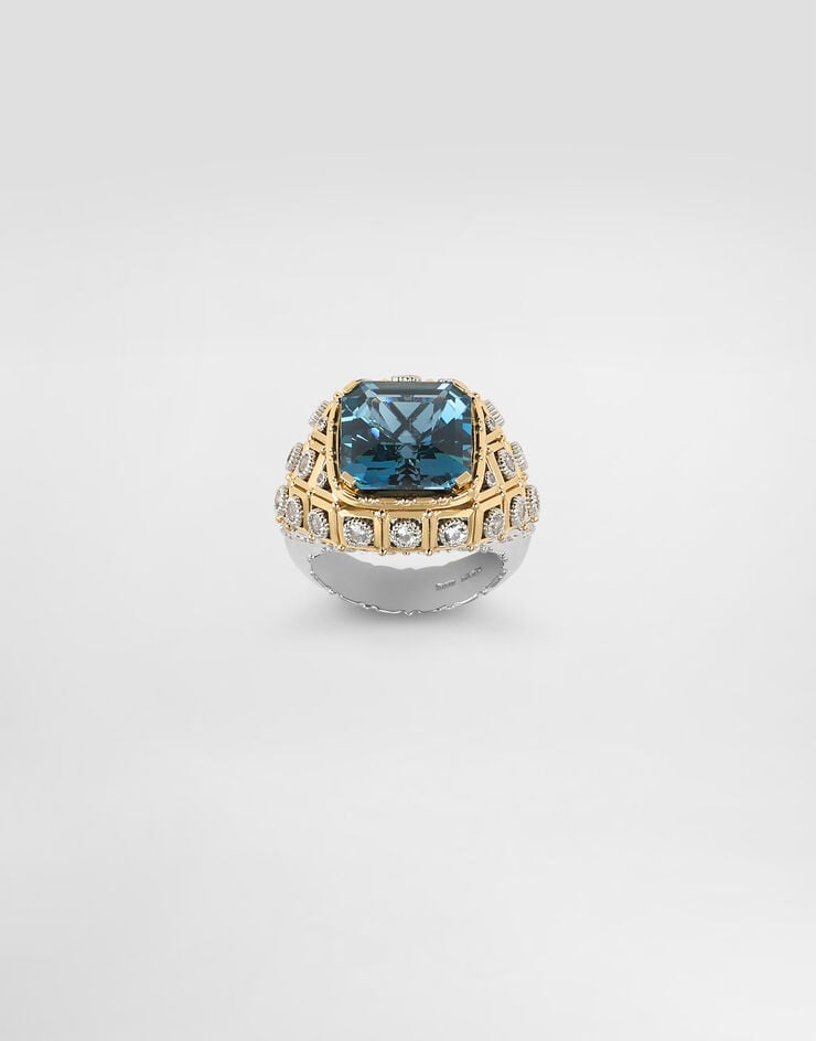 Dolce & Gabbana Eleganza Ring 18-carat white and yellow gold, topazes, and sapphires Dolce & Gabbana Eleganza Ring 18-carat white and yellow gold, topazes, and sapphires Gold WRSA2GWTOP1